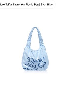Telfar Light Blue 'Thank You' Shoulder Bag Size Small